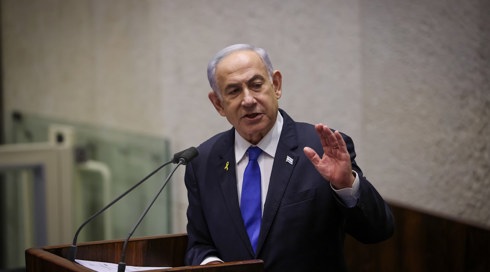 ראש הממשלה בנימין נתניהו נואם במליאת הכנסת, יוני 2024