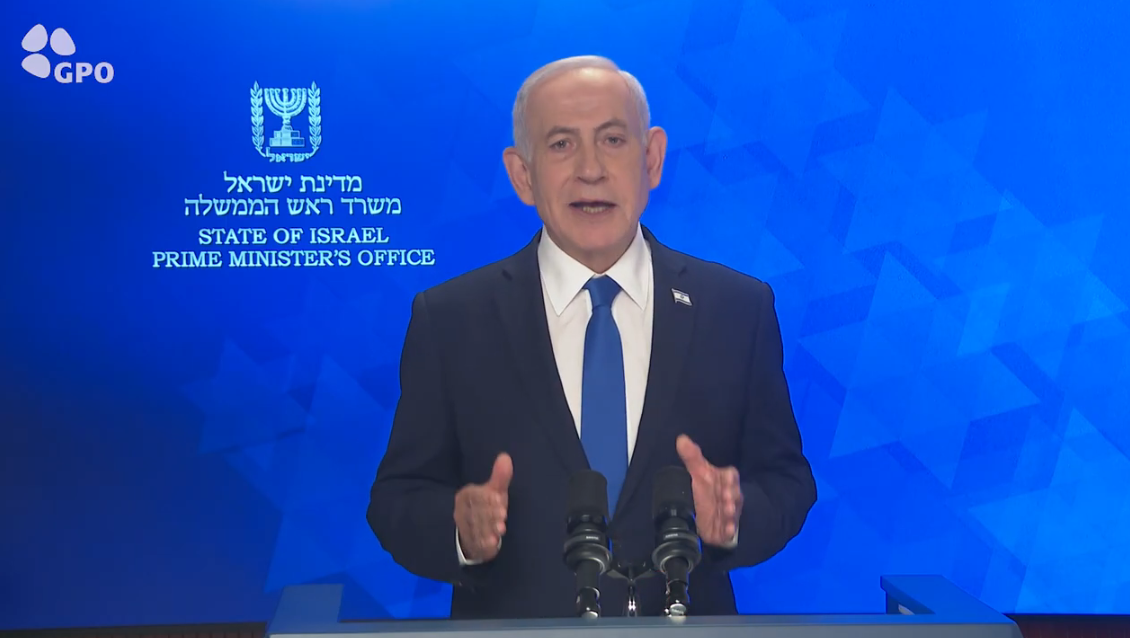 ראש הממשלה בנימין נתניהו בהצהרה ביום הראשון למבצע "שאגת הארי"